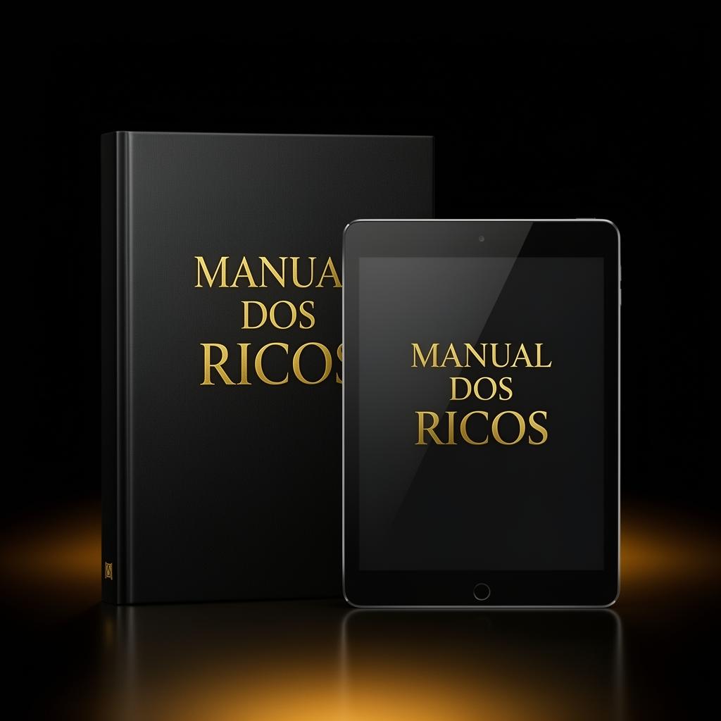 Mockup do e-book Manual dos Ricos em livro e tablet